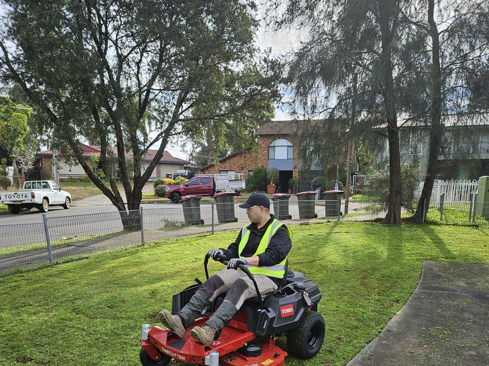 Toro TimeCutter ride-on mower in operation